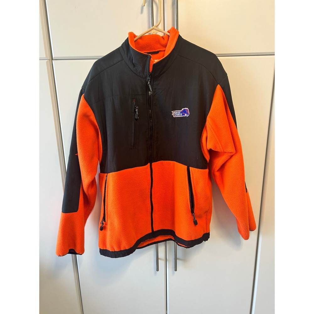 Boise State‎ Broncos Fleece Jacket XL Orange Black Full Zip Collegiate Mens